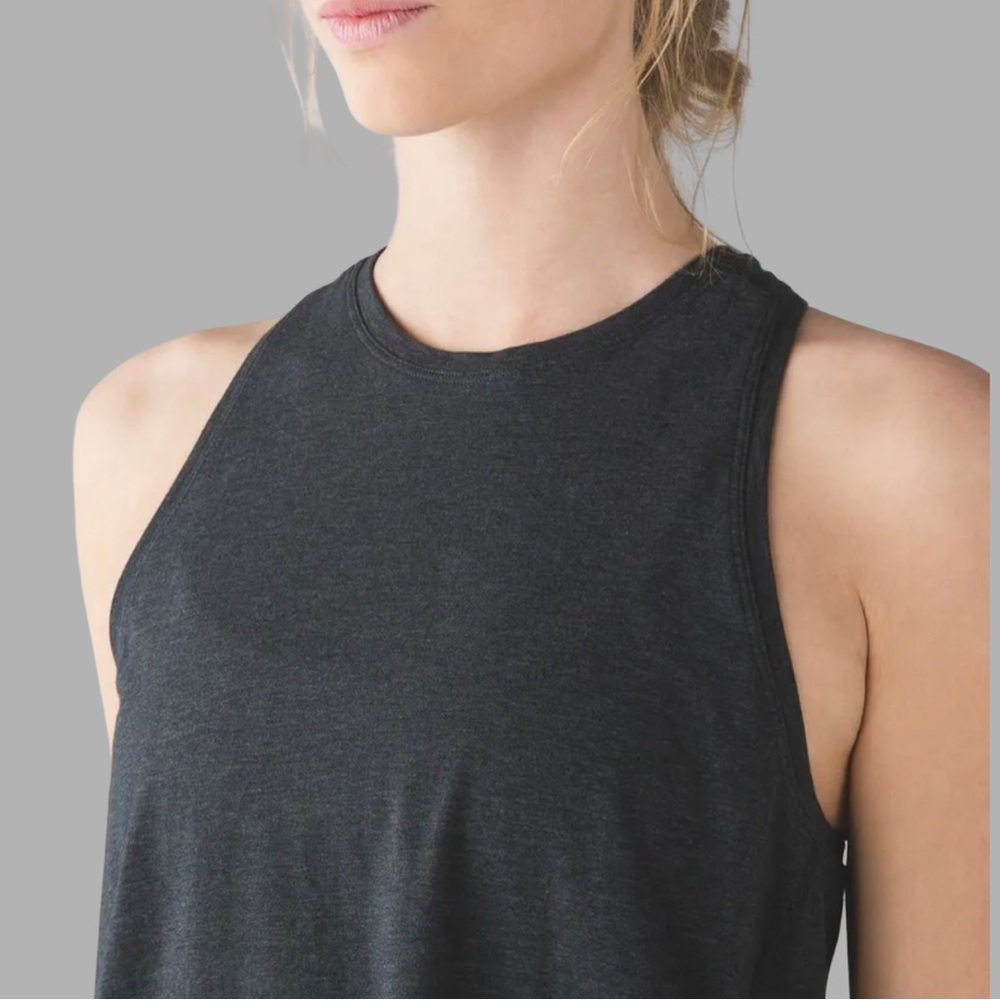 Lululemon Nook Tank Wanderlust Size 8 Heathered Black NWT Grey Yoga Top RARE - Picture 10 of 12
